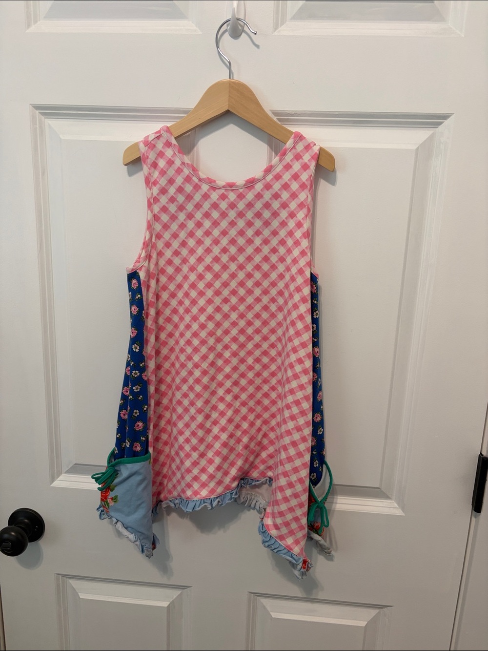 Matilda Jane "Brilliant Daydream" Carefree Summer Tunic Pink Gingham Blue Floral